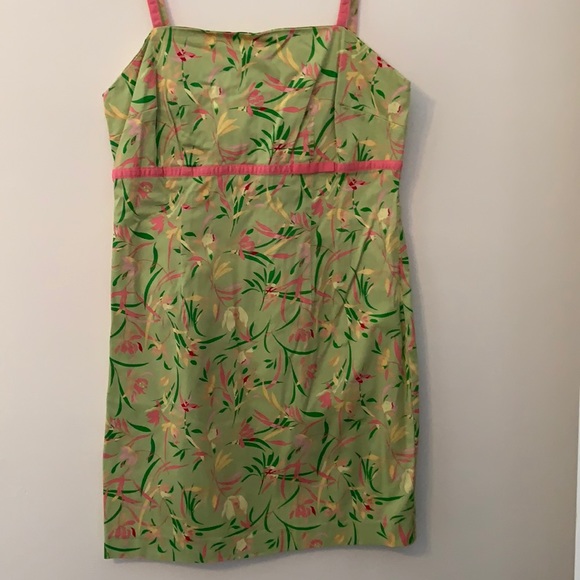 Light Green and Pink Floral Dress - Picture 1 of 5